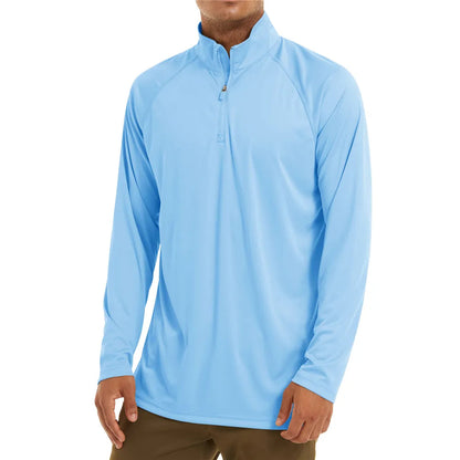 UPF 50+ Zip Neck Long-Sleeve Summer Shirt