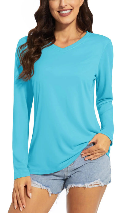 UPF 50+ Long Sleeve V Neck T-Shirt