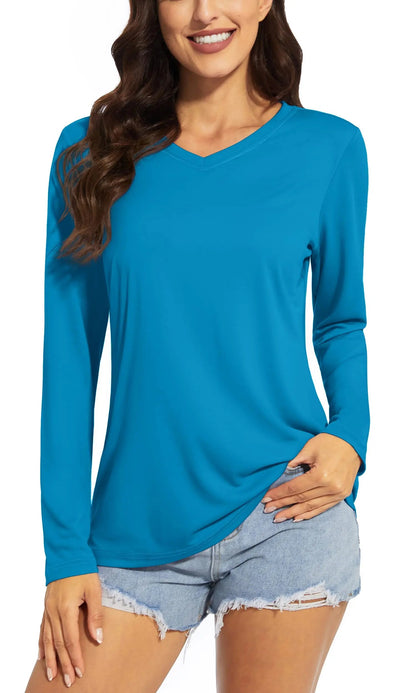 UPF 50+ Long Sleeve V Neck T-Shirt